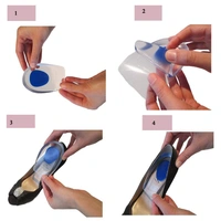 Gel Heel cups Silicon Heel Pad for Heel Ankle Pain, Heel Spur Shoe Support Pad for Men and Women Shock Cushion Pad for Heels Cushion Heel(BLUE) 